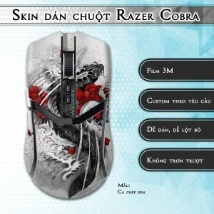 Skin dán chuột Razer Cobra Pro mẫu Cá chép đen