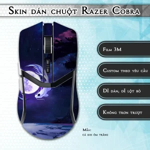 Skin dán chuột Razer Cobra Pro mẫu cá koi ôm trăng