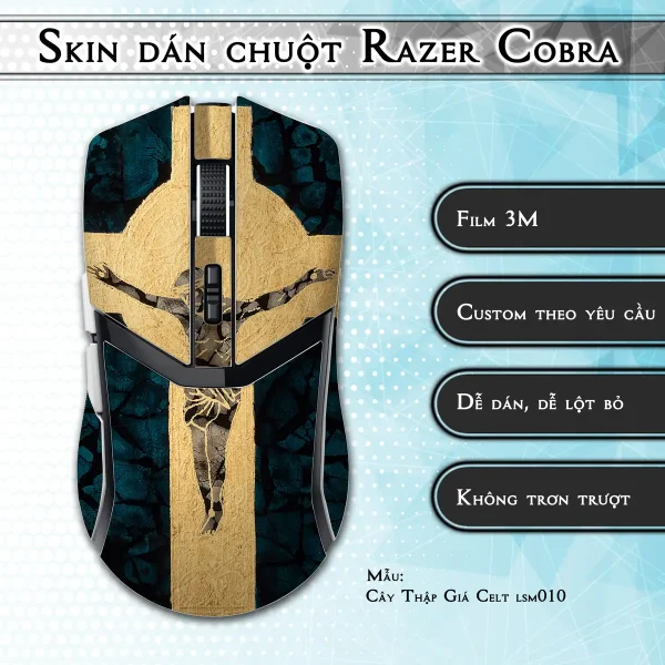 Skin dán chuột Razer Cobra Pro mẫu Cây Thập Giá Celt lsm010