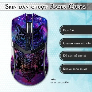 Skin dán chuột Razer Cobra Pro mẫu cú đa màu atk376