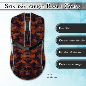 Skin dán chuột Razer Cobra Pro mẫu da rắn cam