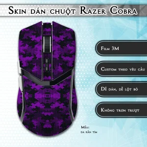 Skin dán chuột Razer Cobra Pro mẫu da rắn tím