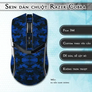 Skin dán chuột Razer Cobra Pro mẫu da rắn xanh dương