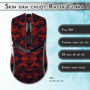 Skin dán chuột Razer Cobra Pro mẫu da rắn đỏ cam
