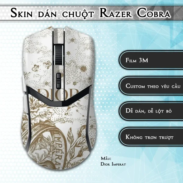 Skin dán chuột Razer Cobra Pro mẫu Dior Imperat