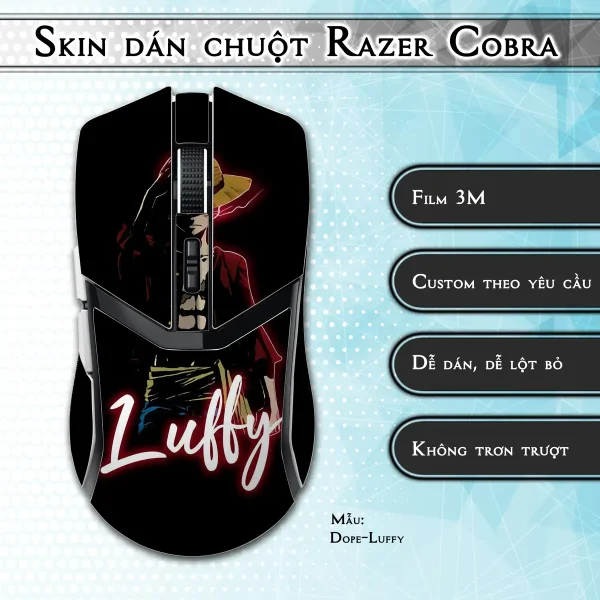 Skin dán chuột Razer Cobra Pro mẫu Dope-Luffy