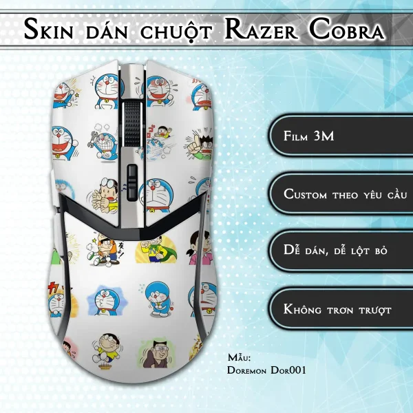 Skin dán chuột Razer Cobra Pro mẫu Doremon Dor001