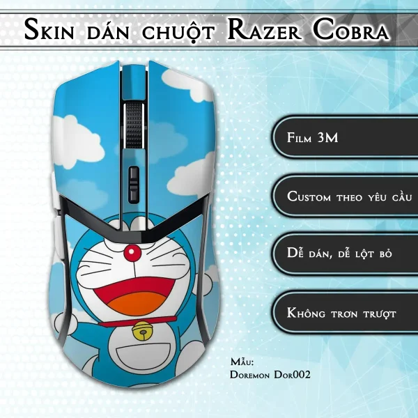 Skin dán chuột Razer Cobra Pro mẫu Doremon Dor002