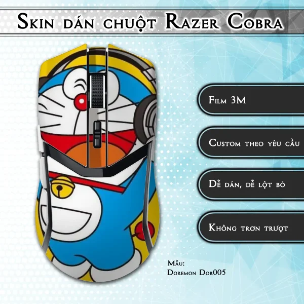 Skin dán chuột Razer Cobra Pro mẫu Doremon Dor005