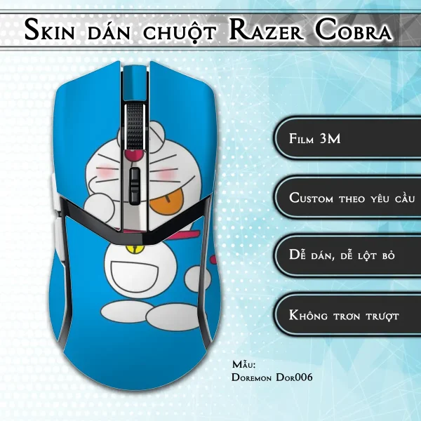 Skin dán chuột Razer Cobra Pro mẫu Doremon Dor006