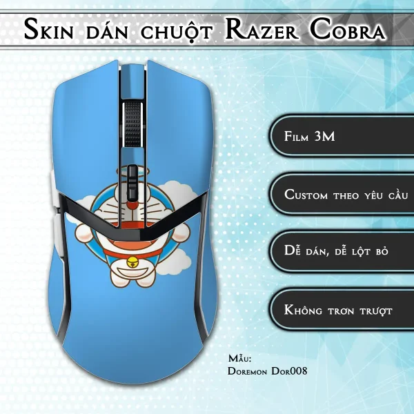 Skin dán chuột Razer Cobra Pro mẫu Doremon Dor008