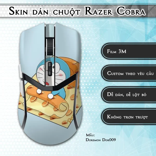 Skin dán chuột Razer Cobra Pro mẫu Doremon Dor009