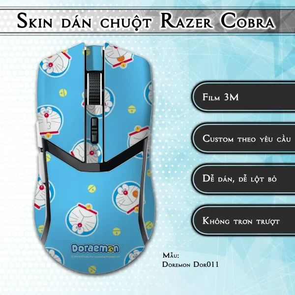Skin dán chuột Razer Cobra Pro mẫu Doremon Dor011
