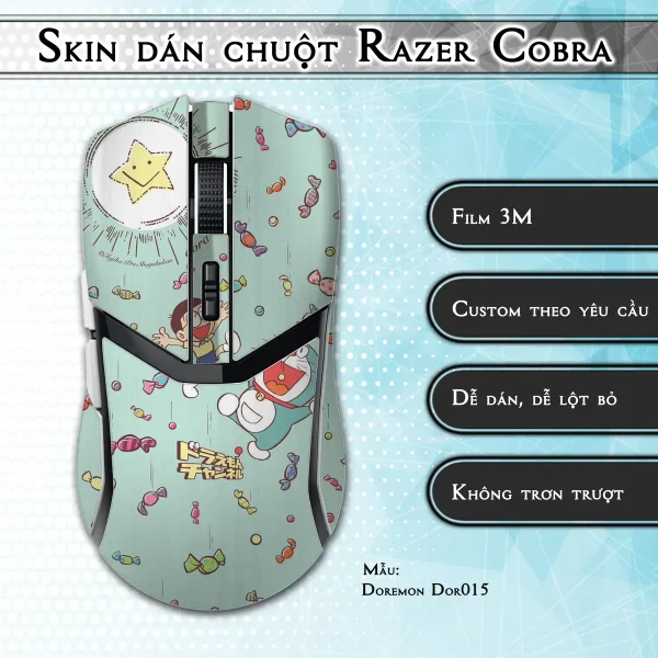 Skin dán chuột Razer Cobra Pro mẫu Doremon Dor015