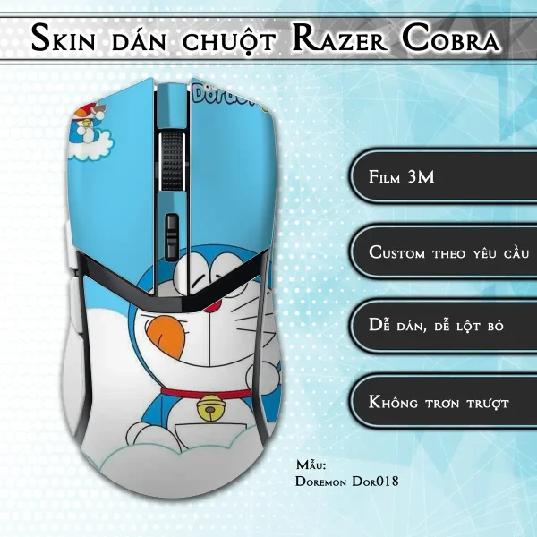 Skin dán chuột Razer Cobra Pro mẫu Doremon Dor018