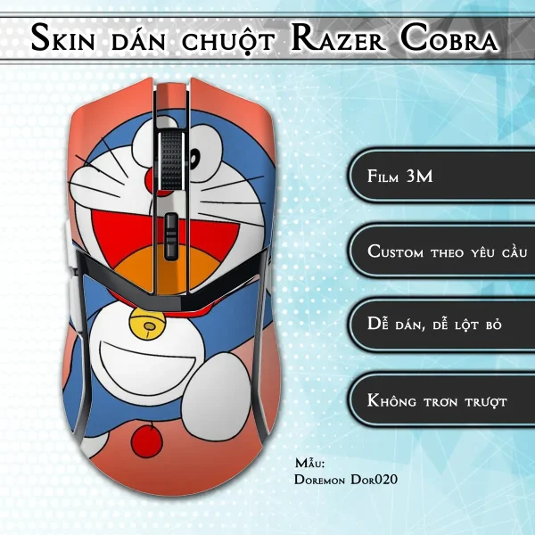 Skin dán chuột Razer Cobra Pro mẫu Doremon Dor020