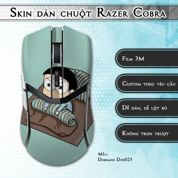 Skin dán chuột Razer Cobra Pro mẫu Doremon Dor023