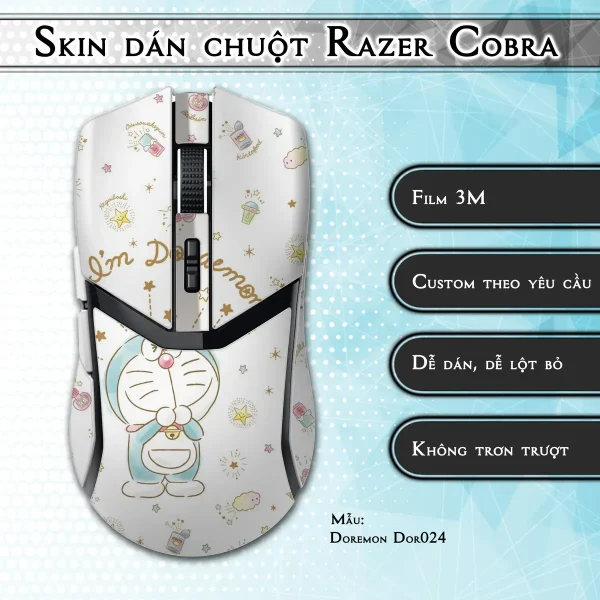 Skin dán chuột Razer Cobra Pro mẫu Doremon Dor024