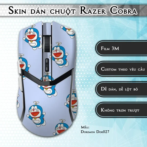 Skin dán chuột Razer Cobra Pro mẫu Doremon Dor027