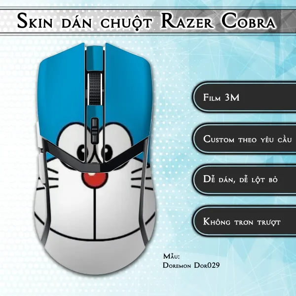 Skin dán chuột Razer Cobra Pro mẫu Doremon Dor029