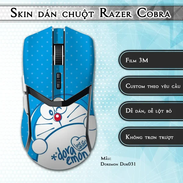 Skin dán chuột Razer Cobra Pro mẫu Doremon Dor031
