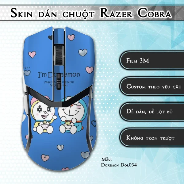 Skin dán chuột Razer Cobra Pro mẫu Doremon Dor034