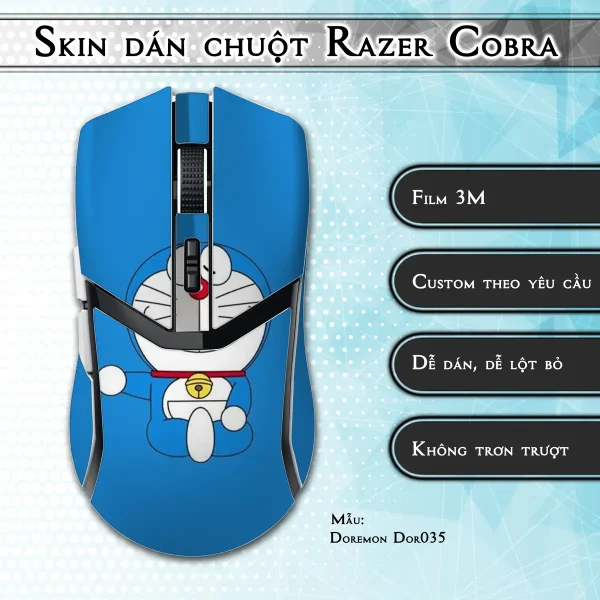 Skin dán chuột Razer Cobra Pro mẫu Doremon Dor035