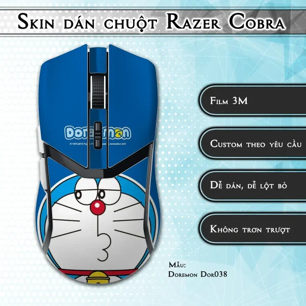 Skin dán chuột Razer Cobra Pro mẫu Doremon Dor038