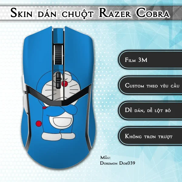Skin dán chuột Razer Cobra Pro mẫu Doremon Dor039