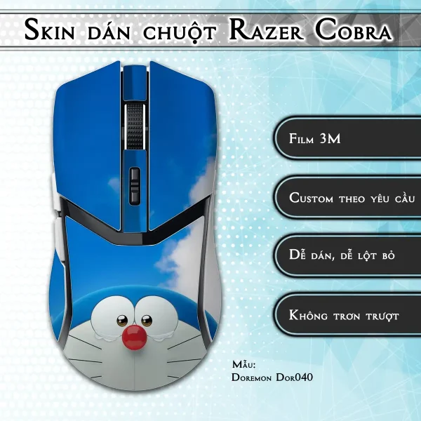 Skin dán chuột Razer Cobra Pro mẫu Doremon Dor040