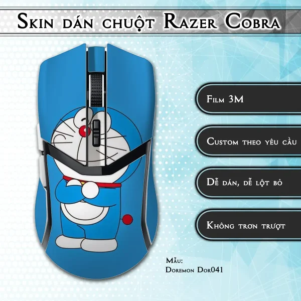 Skin dán chuột Razer Cobra Pro mẫu Doremon Dor041