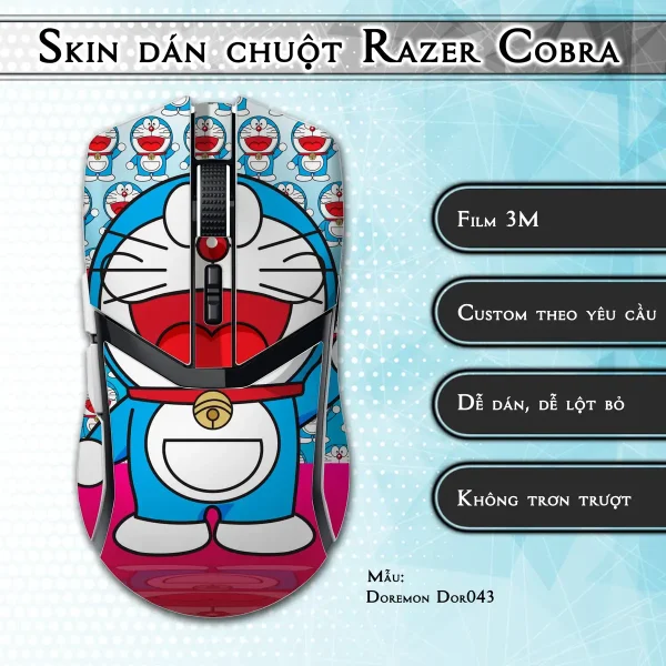 Skin dán chuột Razer Cobra Pro mẫu Doremon Dor043