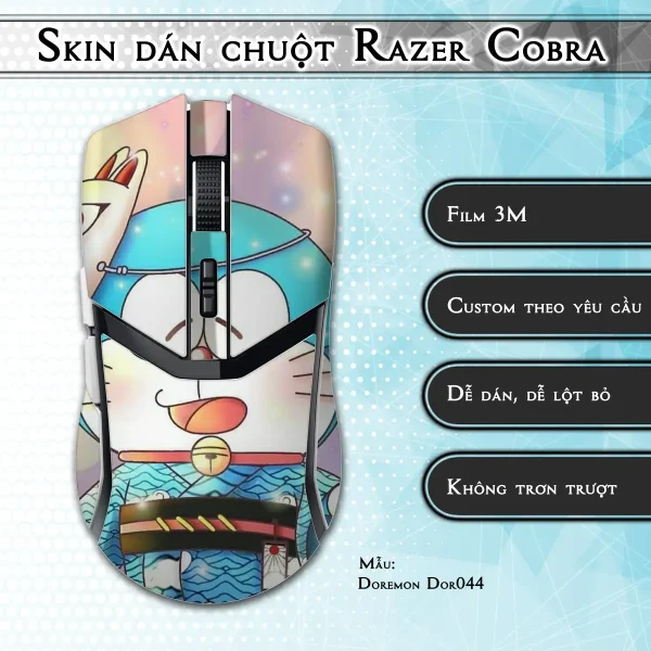 Skin dán chuột Razer Cobra Pro mẫu Doremon Dor044