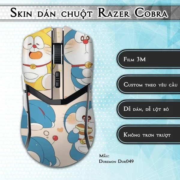 Skin dán chuột Razer Cobra Pro mẫu Doremon Dor049