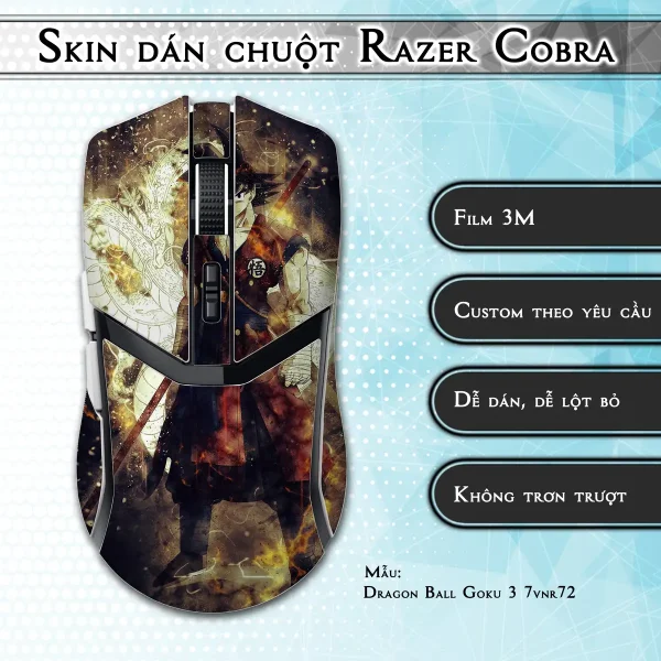 Skin dán chuột Razer Cobra Pro mẫu Dragon Ball Goku 3 7vnr72