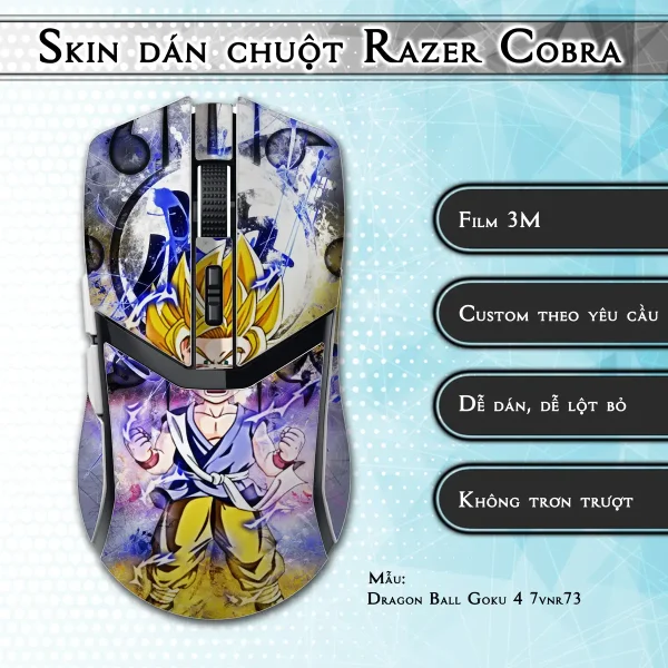 Skin dán chuột Razer Cobra Pro mẫu Dragon Ball Goku 4 7vnr73