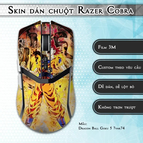 Skin dán chuột Razer Cobra Pro mẫu Dragon Ball Goku 5 7vnr74