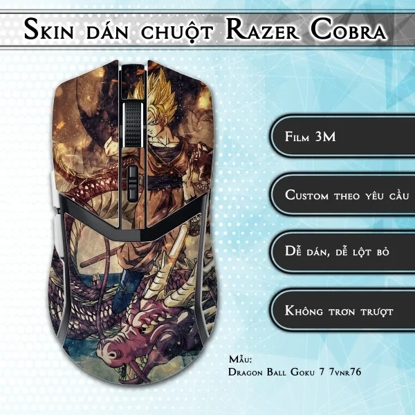 Skin dán chuột Razer Cobra Pro mẫu Dragon Ball Goku 7 7vnr76
