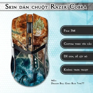 Skin dán chuột Razer Cobra Pro mẫu Dragon Ball Goku Blue 7vnr77