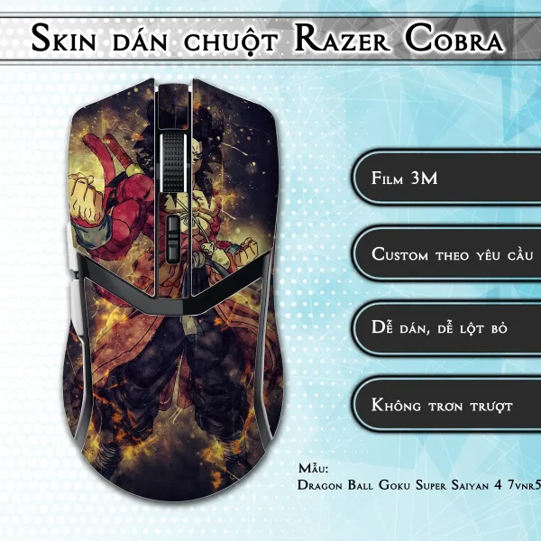 Skin dán chuột Razer Cobra Pro mẫu Dragon Ball Goku Super Saiyan 4 7vnr55