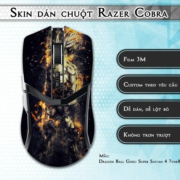 Skin dán chuột Razer Cobra Pro mẫu Dragon Ball Goku Super Saiyan 4 7vnr80