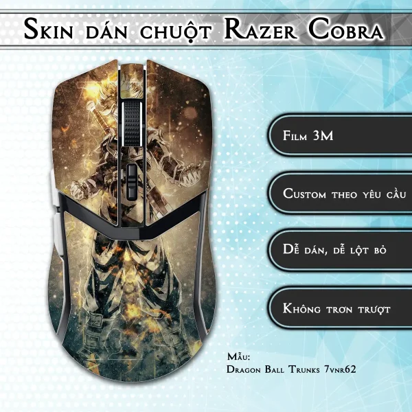 Skin dán chuột Razer Cobra Pro mẫu Dragon Ball Trunks 7vnr62