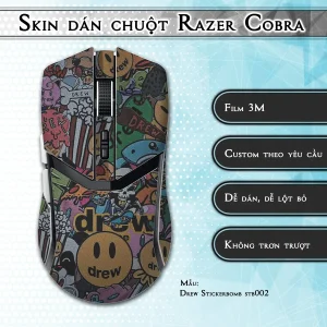Skin dán chuột Razer Cobra Pro mẫu Drew Stickerbomb stb002