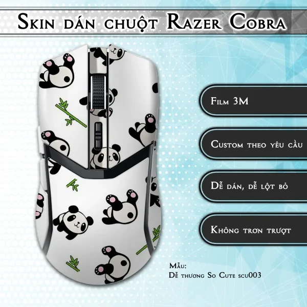 Skin dán chuột Razer Cobra Pro mẫu Dễ thương So Cute scu003