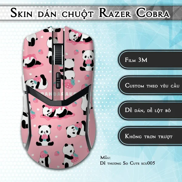 Skin dán chuột Razer Cobra Pro mẫu Dễ thương So Cute scu005
