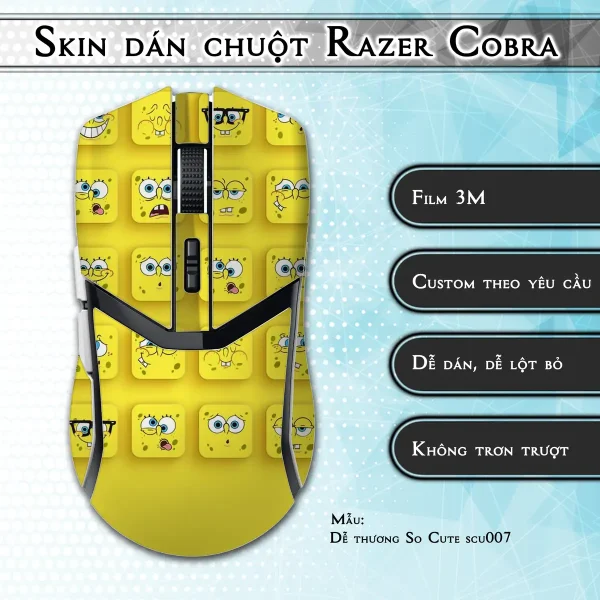 Skin dán chuột Razer Cobra Pro mẫu Dễ thương So Cute scu007