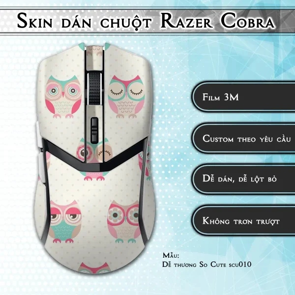 Skin dán chuột Razer Cobra Pro mẫu Dễ thương So Cute scu010