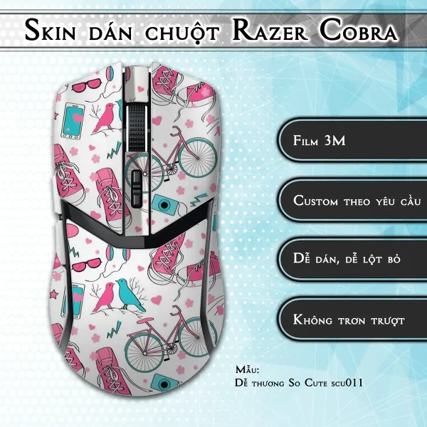 Skin dán chuột Razer Cobra Pro mẫu Dễ thương So Cute scu011