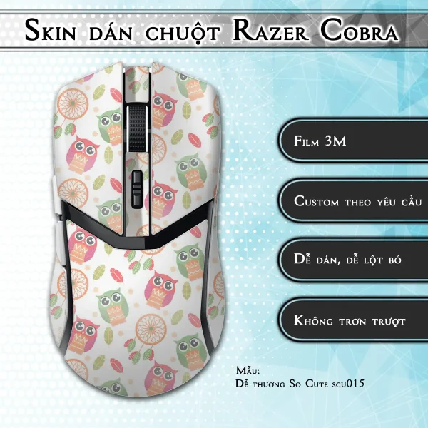 Skin dán chuột Razer Cobra Pro mẫu Dễ thương So Cute scu015