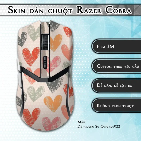 Skin dán chuột Razer Cobra Pro mẫu Dễ thương So Cute scu022